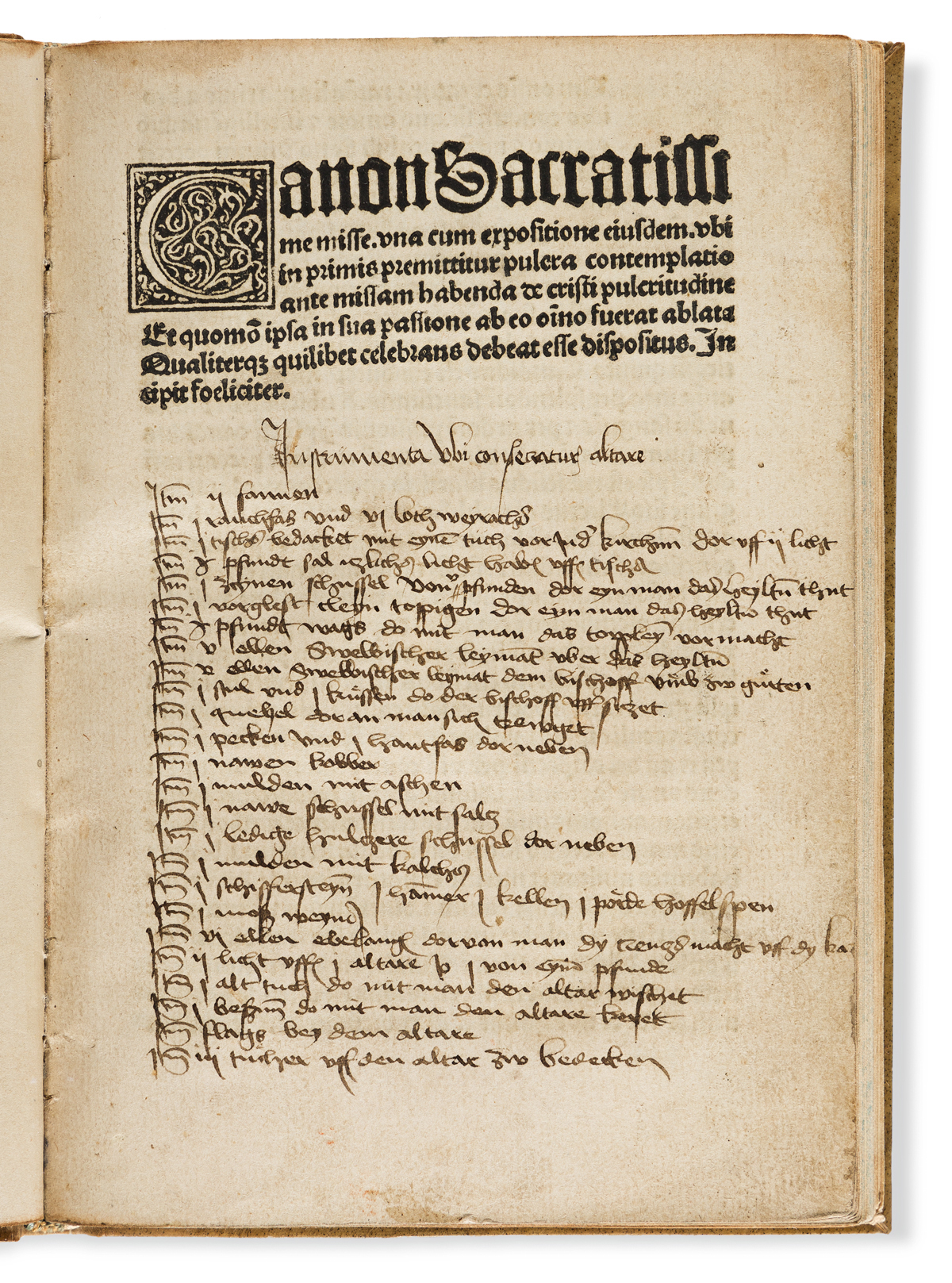 Balthasar de Porta (fl. 1487-1499) Expositio Canonis Missae.